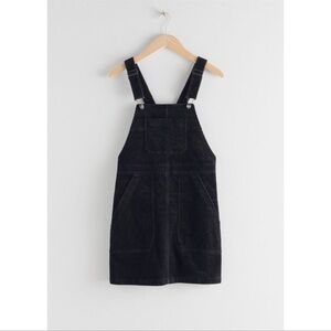 & OTHER STORIES Overall Corduroy Mini Dress In Black